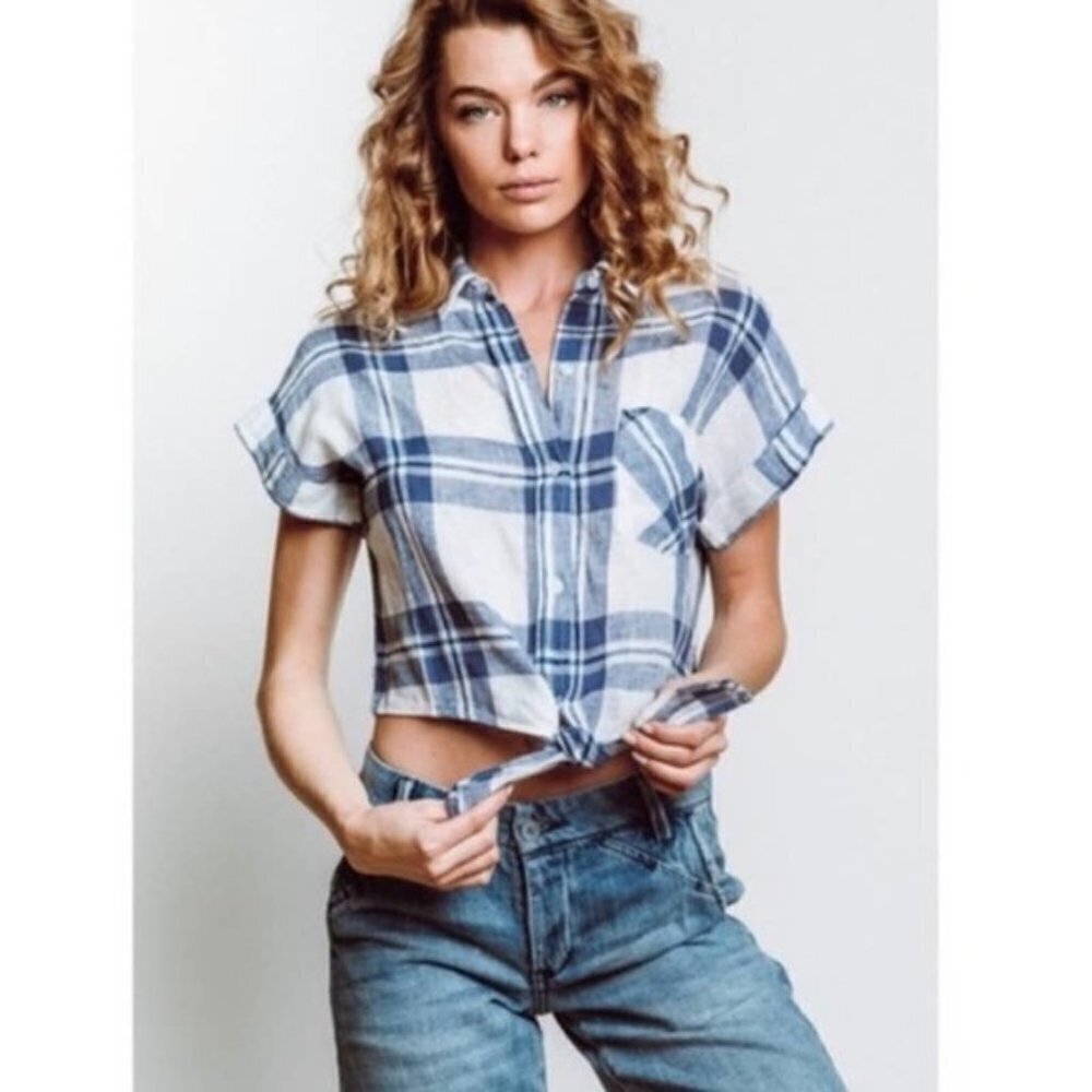 RAILS   Amelie Front-tie Plaid Shirt